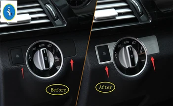 

Yimaautotrims For Mercedes Benz E Class Sedan W212 2011 - 2015 Metal Accessories Headlight Lamp Switch Button Frame Cover Trim