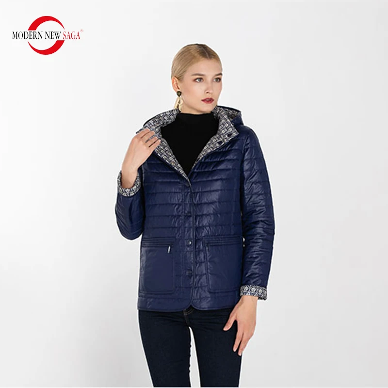 MODERN NEW SAGA 2019 New Autumn Collection Women Short Coat And Jacket Female Slim Cotton Padded Basic Tops Thin Hooded Parkas
