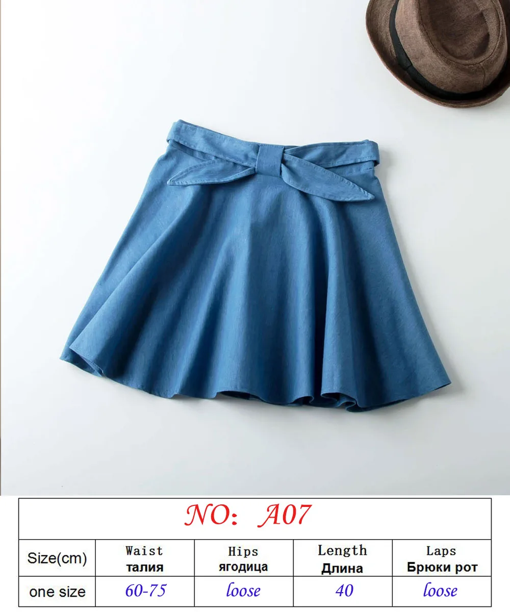 Женские джинсовые трапециевидные Юбки миди с эластичным поясом, повседневные юбки для студентов, одежда для колледжа, плиссированные юбки-зонтики - Цвет: light blue A07