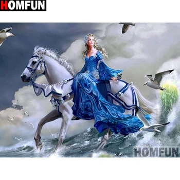 

HOMFUN Full Square/Round Drill 5D DIY Diamond Painting "Beauty horse" 3D Embroidery Cross Stitch 5D Home Decor A13524