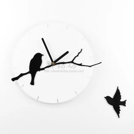 

033134 wall clock safe modern design digital vintage large led kitchen decorative gift The poetic nostalgia bird home art