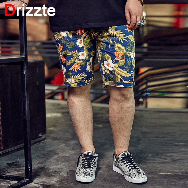 Drizzte Mens Shorts Plus Size 36 48 Japan Stylish Flower Floral Pattern