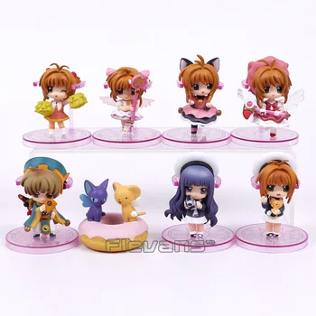 

Anime Card Captor Sakura PVC Figures Toys Keychains 8pcs/set Kinomoto Sakura Daidouji Tomoyo Li Syaoran Kero