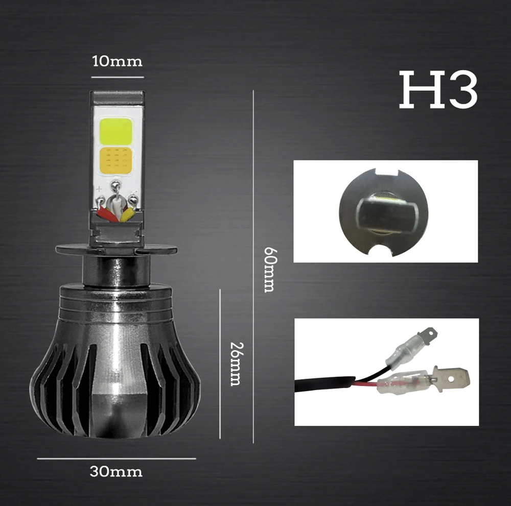 AICARKAS COB светодиодный автомобильный противотуманный светильник с лампочкой H3 H11 H27 880/881 светодиодный двухцветный автомобильный противотуманный светильник белый+ желтый белый+ синий 12 В 24 В Дневной светильник