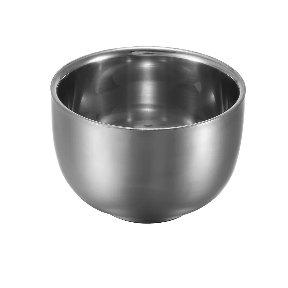 

Men's Silver Stainless Steel Shaving Bowl Professional Shaving Tool Barber Beard Razor Cup Male Face Cleaning Soap Mug Tool