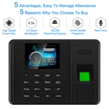 Eseye Fingerprint Time Attendant Inteliigant Attendant Machine Record Emplyoee Time Clock Password Mode Unlock For Company