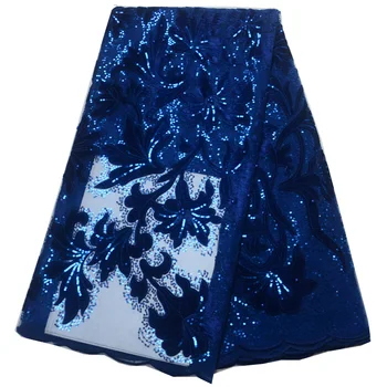 

Free shipping (5yards/pc) high quality soft African velvet net lace fabric with beads and sequins embroidery for dress FLP126