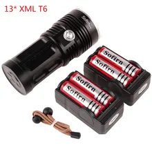 SF34-13*XML T6 Gift Set Powerful LED Flashlight 5000 Lumens Cree Ultra Bright Flashlight Portable Light 4*18650 Battery +Charger