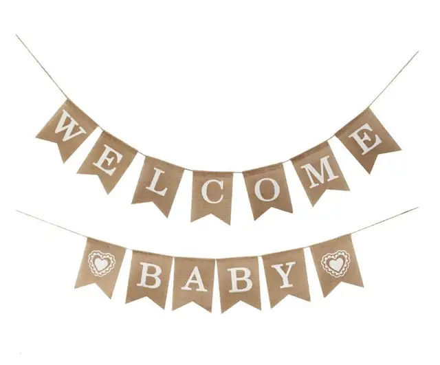welcome baby banner flags party garland boy baby shower bunting boy