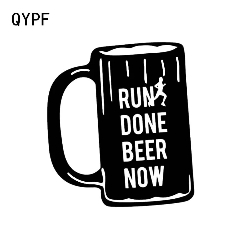

QYPF 13.5*15.1CM Coolest Runner Run Done Beer Decor Car Styling Stickers Accessories Vinyl C16-0790