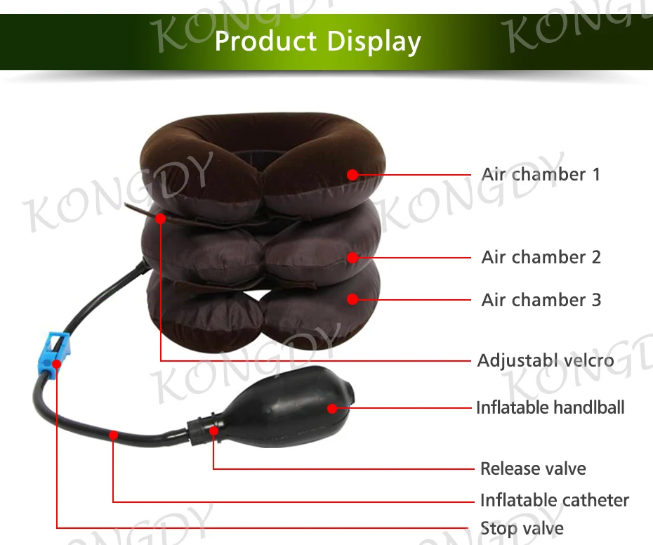 KONGDY вручную Надувное Шейное тяговое устройство трёхуровневое устройство для растяжения шеи шейный спондилез воротник для ухода за шеей