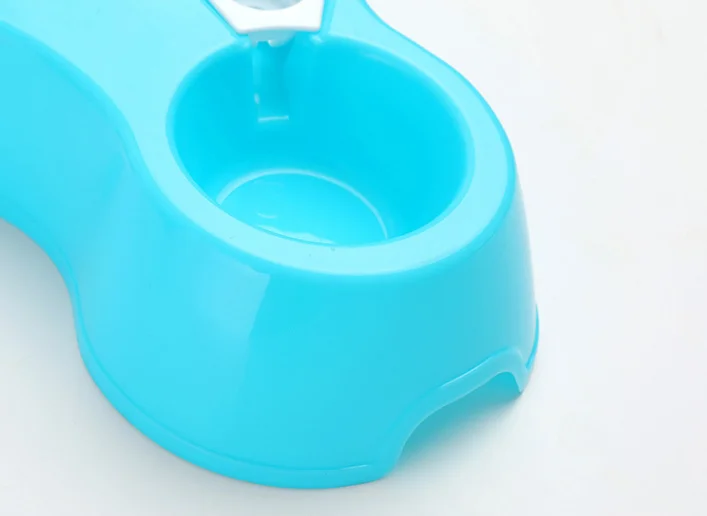 1Pcs Pet Dog Cat Feeder Plastic Dual Port Automatic Feeder Water Drinking Feeding Basin Bowls For Cats Pet Dogs Pet Supplie ZXH