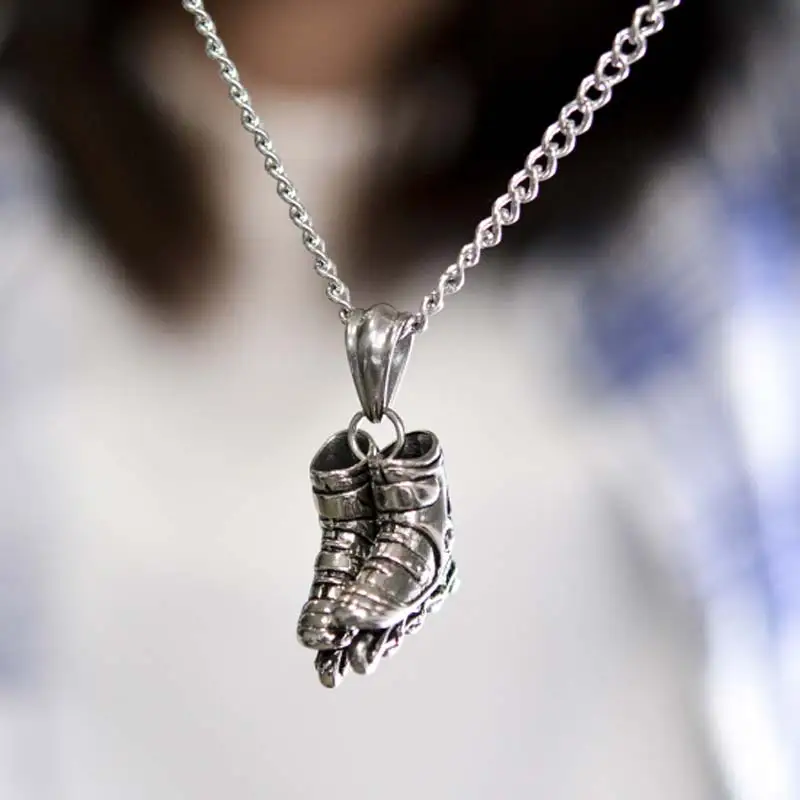 Роликовые коньки ожерелье из титана мужские ювелирные изделия нержавеющей стали