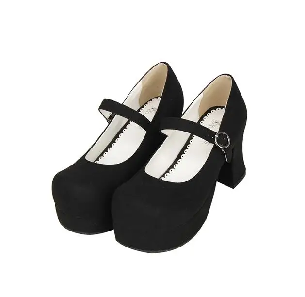 Mujeres Lolita Impresión Zapatos Angelical A 7 wine brown Mano Cosplay Flock Bombas Cm 5 Black Hecho Del 47 Vestido 33 Mujer Mori Tacones Red black Princesa Señora Partido Chica Pu Altos HH6r0nzW