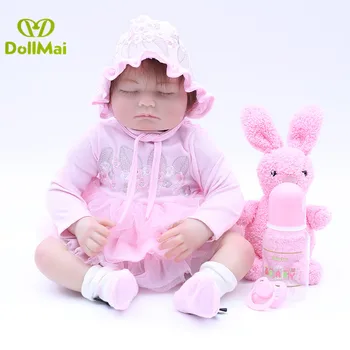 

DollMai real Baby Dolls 50cm Realistic soft Silicone reborn baby girl Alive Doll toys For Children Gifts bonecas Bebes reborn