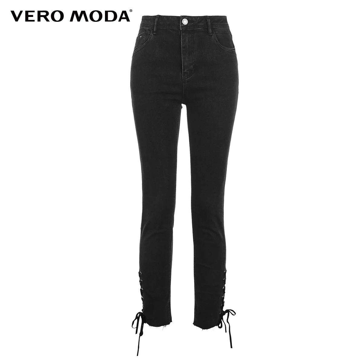 Vero Moda женские облегающие джинсы капри с эффектом потертости на шнуровке | 31836I503