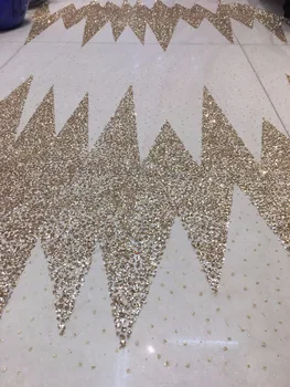 

beautiful SYJ-7209 glued glitter african lace fabric sparkly glitter sequins French tulle lace fabric
