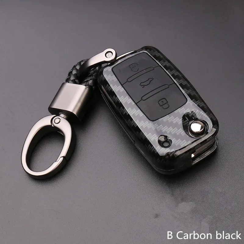 

Carbon Fiber Car Key Case Bag Cover For Volkswagen VW Golf 7 MK7 Tiguan Touran 2017 For Skoda Octavia A7 RS For Seat Leon Ibiza