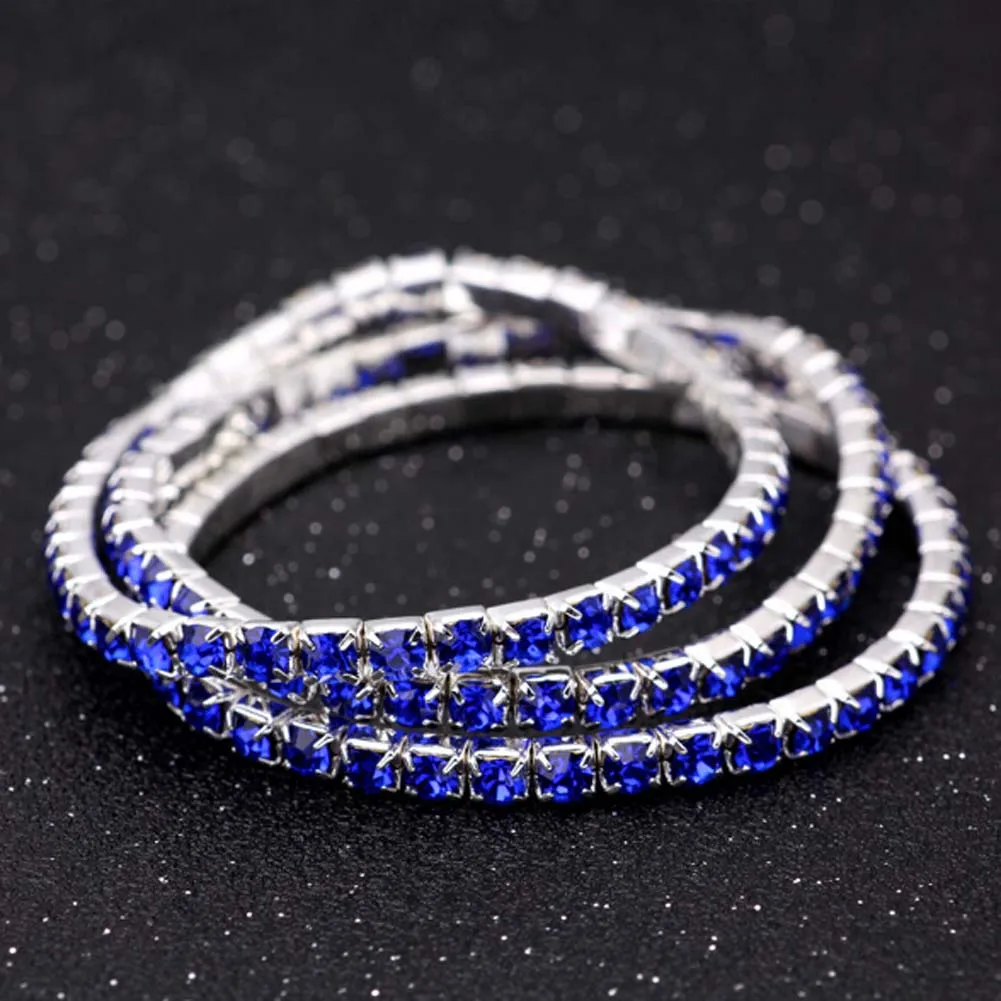 

Colorful Crystal Elastic Bracelet Promotion Fashion Chic Single Row Stretched Strand Bracelet For Women