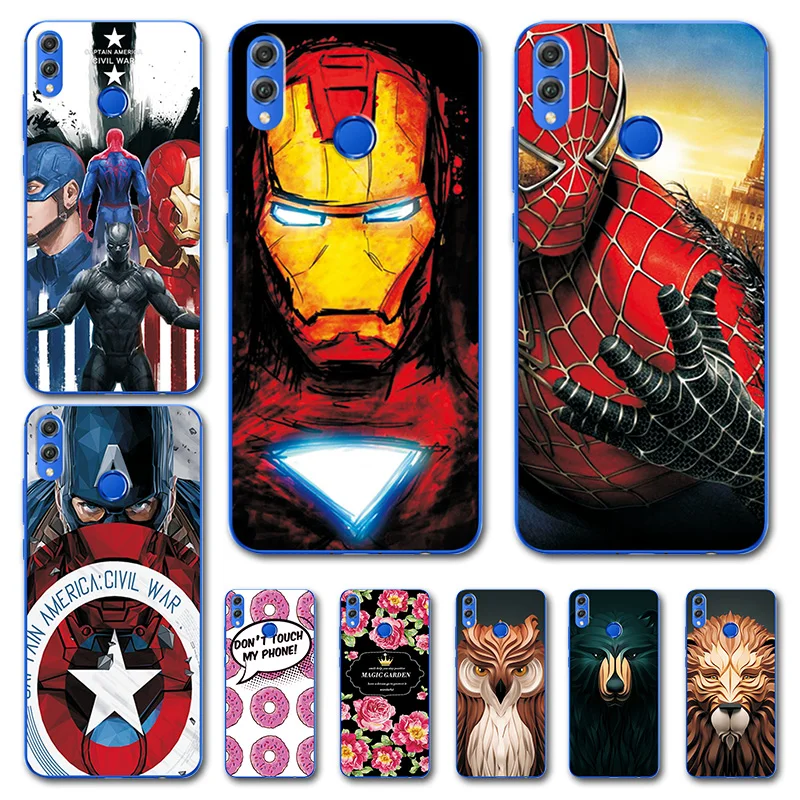 

Captain America Back Cover For Huawei Honor 8X Case 7X 6X Y 9 2018 Novelty Superhero Silicone Phone Case For Huawei Y9 2019+Gift