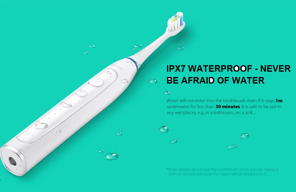 Alfawise RST2056 Sonic Electric Toothbrush Intelligent 2-min Timing with 3 Brush Heads