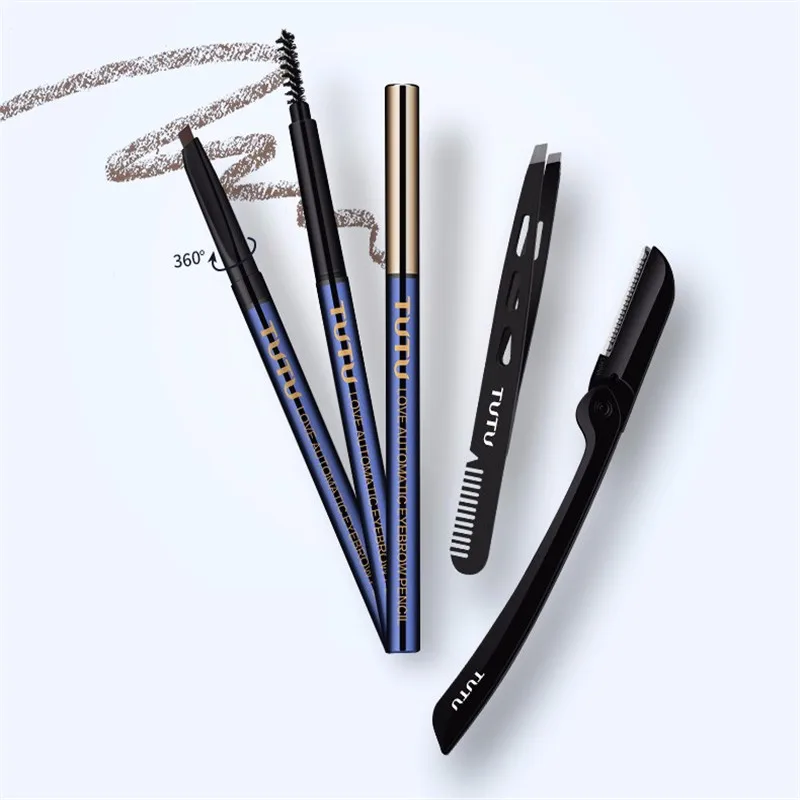 2017 New Eyes Makeup Set Tool Kit Double Head Eyebrow Pen Cream