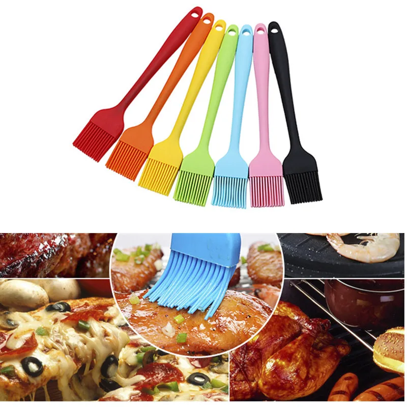 

BBQ Brush Oil Brushes Silicone Basting Pastry Brush For Cake Bread Butter Baking Tools Kitchen Accessories Multi Color 21*3cm