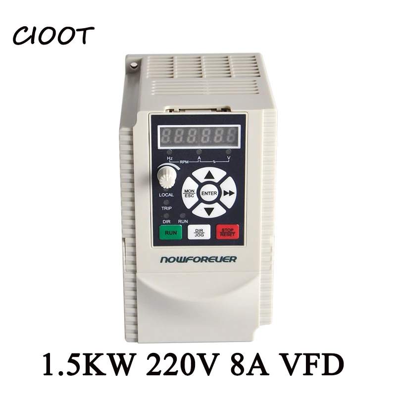 cioot Variable Frequency Drive VFD 1.5KW 220V 8a 3 phase frequency converters for CNC Spindle