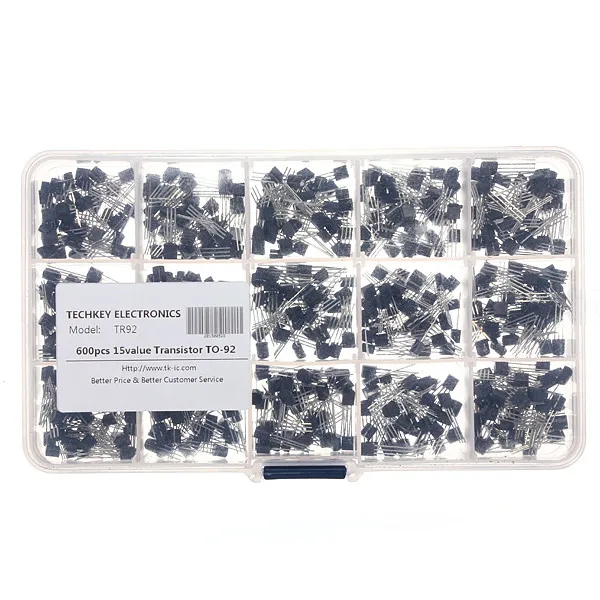 

New Arrival 600Pcs /lot 15 Value x 40 Pcs Transistor TO-92 Assortment Box Kit