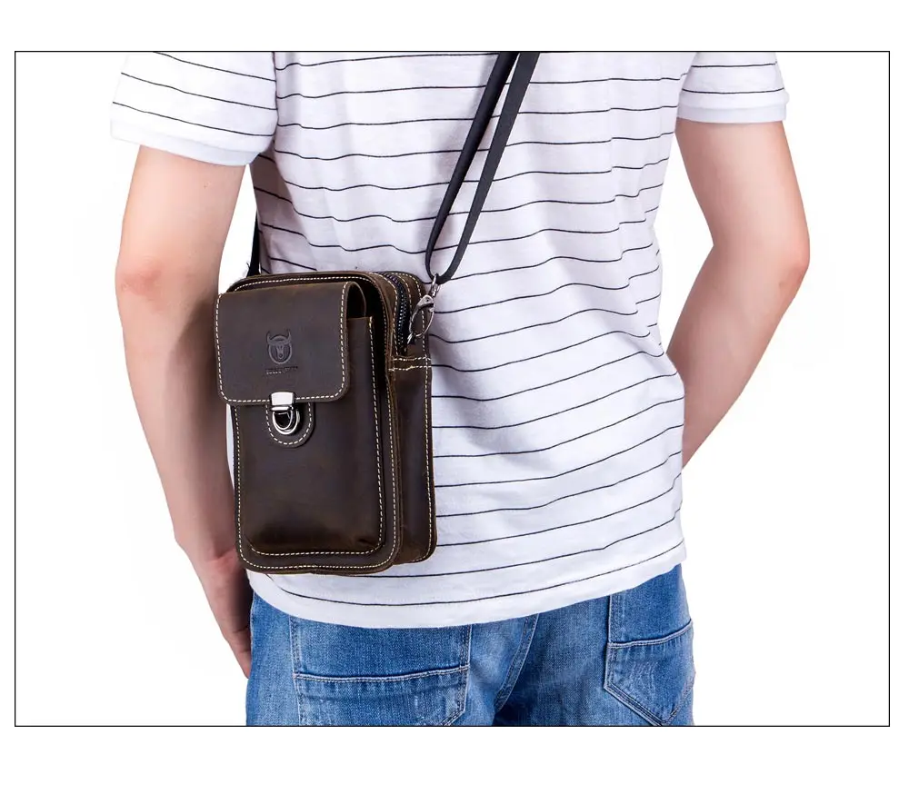 BUBULLCAPTAIN из натуральной кожи мужской талии пакеты телефон Чехол Сумки поясная сумка Для мужчин небольшой груди плечевого ремня сумки модные