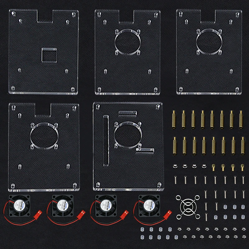 Raspberry Pi 4 акриловый чехол 3 8 слоев акриловая коробка корпус с охлаждающим