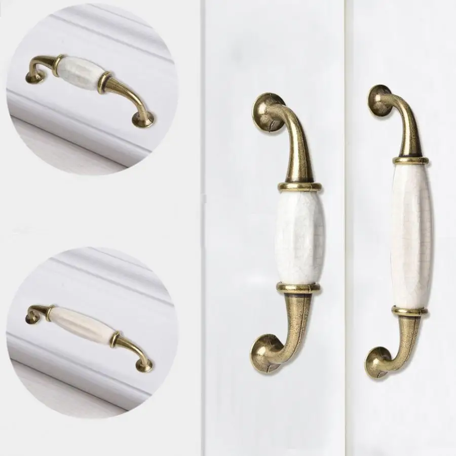 

European Style Ceramic Door Handles Vintage door handles Cabinet Cupboard Drawer Knobs Pull for interior doors Cheap Price