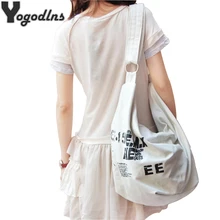 2021 Korean Über Schulter Tasche Frauen Weibliche Unregelmäßigen Umhängetasche Mädchen Leinwand Handtasche Damen Umhängetasche Große casual Bag