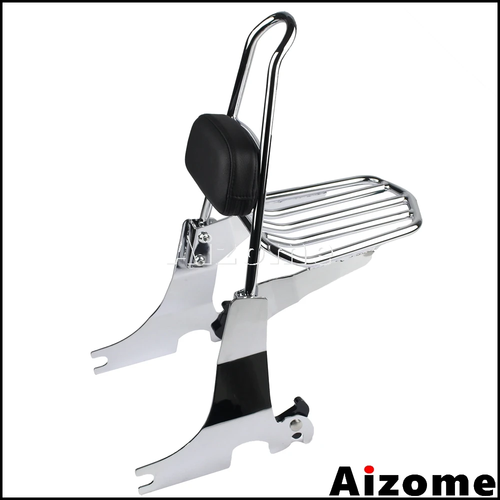 1 Set Sissy Bar Backrest Pad Luggage Rack For Harley Sportster XL1200