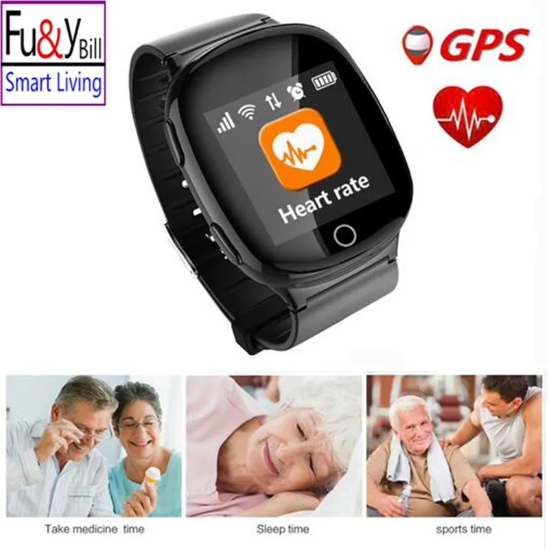 Fu y Bill Elderly Heart rate monitor font b Smart b font Watch D100 fall down