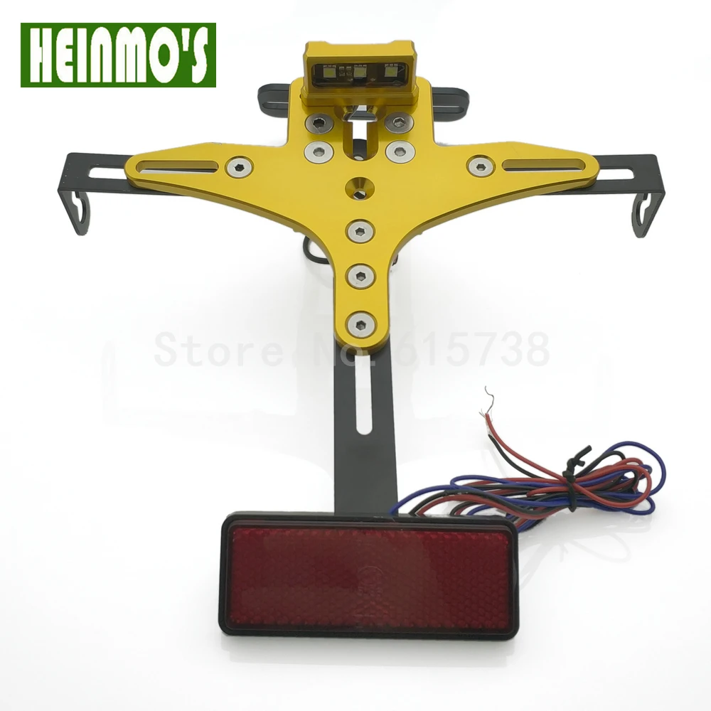 

Adjustable Motorcycle Tail light+License plate Lamp Number Plate Frame Holder Bracket Mount For Z800/Z1000 MT07 MT 09 R1/R3