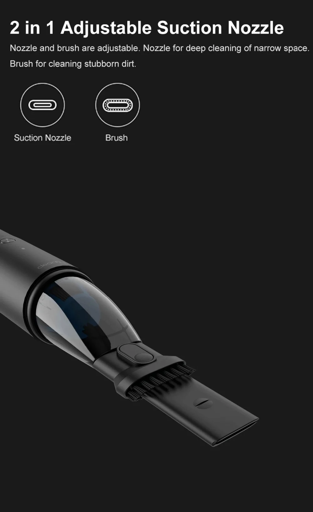 Xiaomi Cleanfly FVQ 12 В 2A портативный беспроводной автомобильный домашний пылесос двойного назначения многофункциональный беспроводной светодиодный светильник