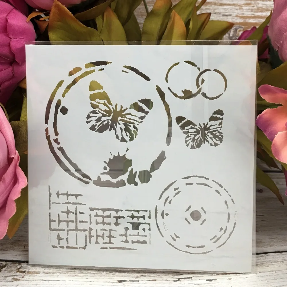 Circle Butterfly DIY Craft Layering Stencils Wall Painting Scrapbooking Stamping Embossing Album Decorative Paper Card Template | Дом и сад