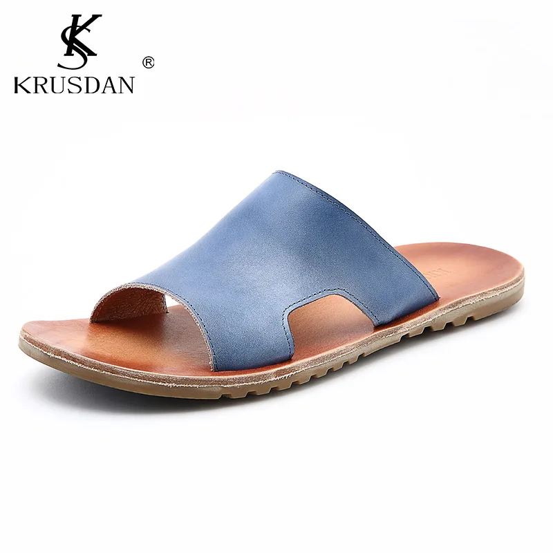 Top Quality Men's Shoes Genuine Leather Sandals Italian Style Luxury