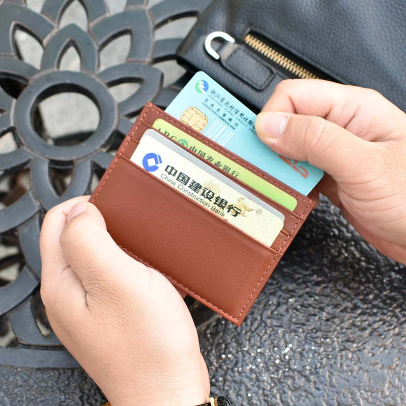 Шт. 1 шт. модные для мужчин's бизнес карман тонкий ID кредитной держатель для карт мини женщин простой бизнес держатель для карт кожа автобус