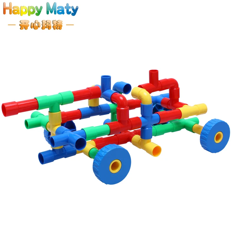 132pcs Plastic Water Pipe Plumbing Trap Pipe Line Building Blocks