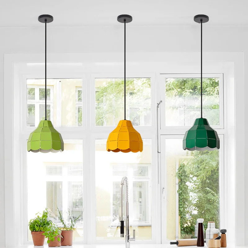 Colorful Raser Cut Pendant Light Metal Flower Pot Pendant Lamp Drop Lighting Hanging Restaurant Cafe Dining Room Pendant Lighting (27)