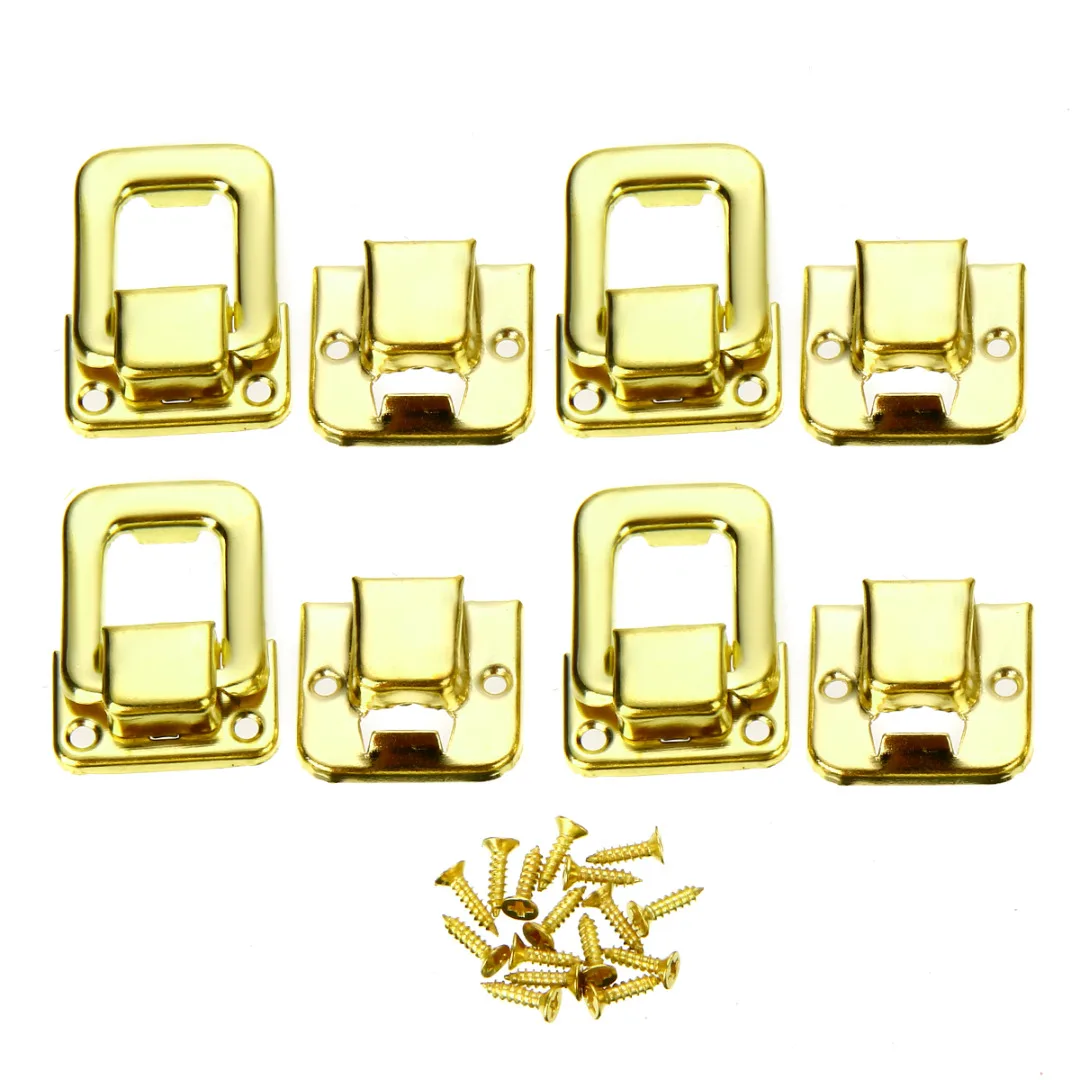 

4pcs/set Fastener Toggle Lock Latch Catch Gold or Silver Furniture Lock for Suitcase Case Boxes Chests Trunk Practical Door Lock
