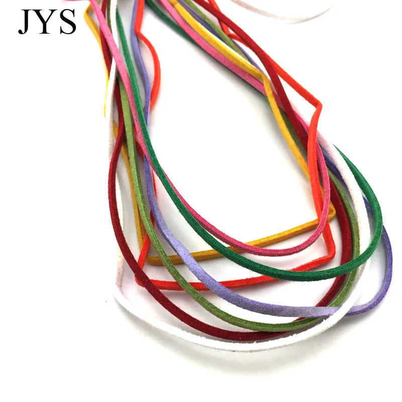 

FREE SHIPPING 2MM*1M 10PCS/LOT MIXED FAUX SUEDE CORD DIY LEATHER LACE FOR CLOTH SHOES JEWELRY MAKING FINDING ACCESSORIES