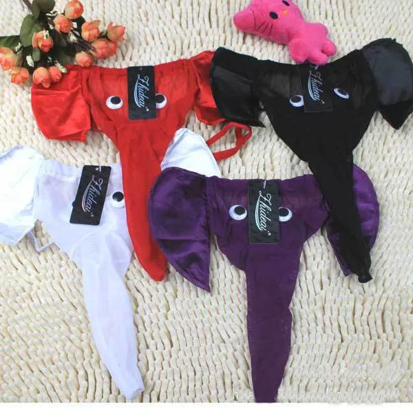Cute Cartoon Elephant Sexy Underwear for Men Mesh Jockstraps Funny Boxer Briefs Man Thong Male
