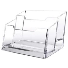 ШОС двухместный номер прозрачный акриловый Настольный Бизнес держатель для карт коробка для демонстрации