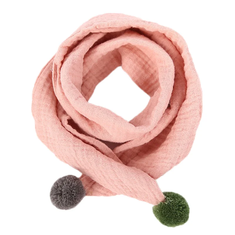 Children's Scarves Autumn and Winter Baby Cotton Linen Scarf Boys Girls Pure Color O ring Scarf Kids New Fashion Neck Scarves