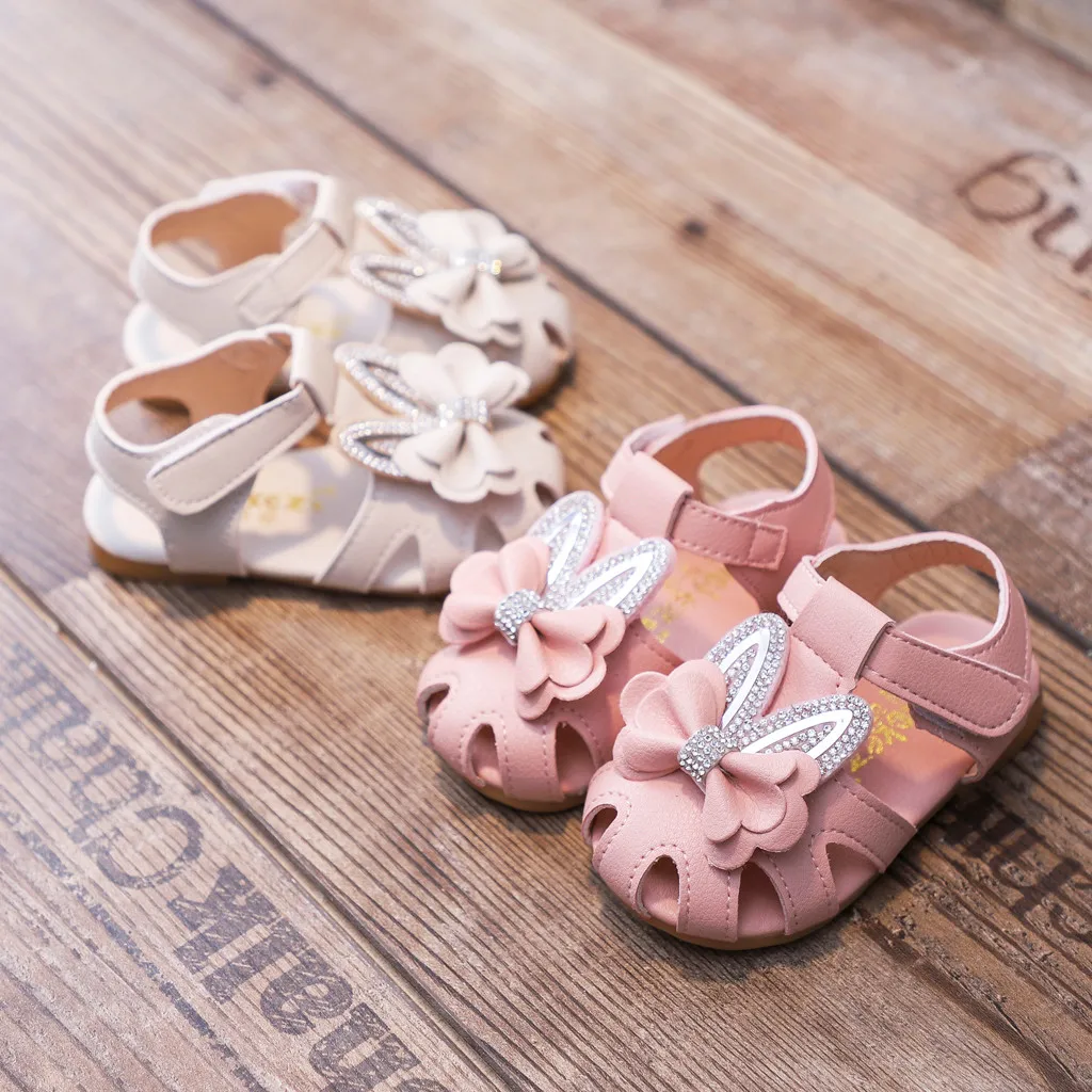 

MUQGEW Summer children sandals For Gilrs Toddler Baby Close Toe Girls Princess Soft Shoes Bowknot Crystal kids Shoes Sandals