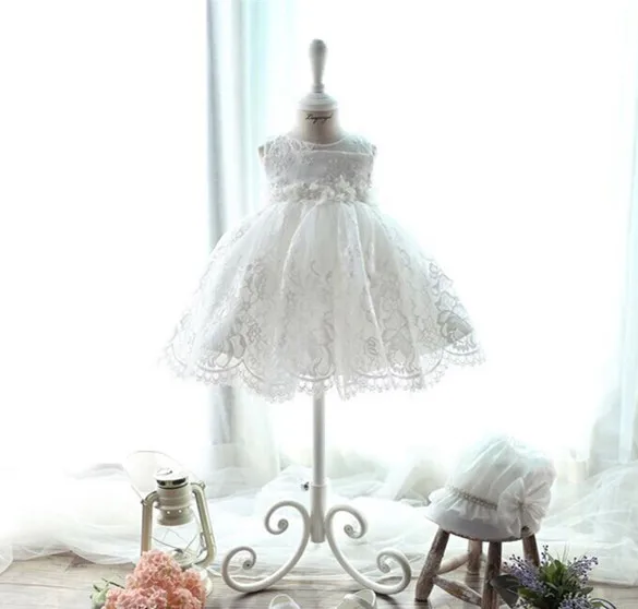 2016 White Embroidery Lace Infant Formal Girl Dress For Holy Communion Birthday Party Easter Outfits Vestido