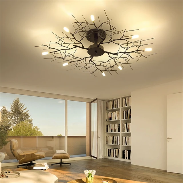 Hot Item American 8/20 LED Ceiling Lamp Nordic Branch Iron Bedroom Ceiling Lights Living Room Chandeliers Ceiling Decorative Lighting Hot Item American 8/20 LED Ceiling Lamp Nordic Branch Iron Bedroom Ceiling Lights Living Room Chandeliers Ceiling Decorative Lighting